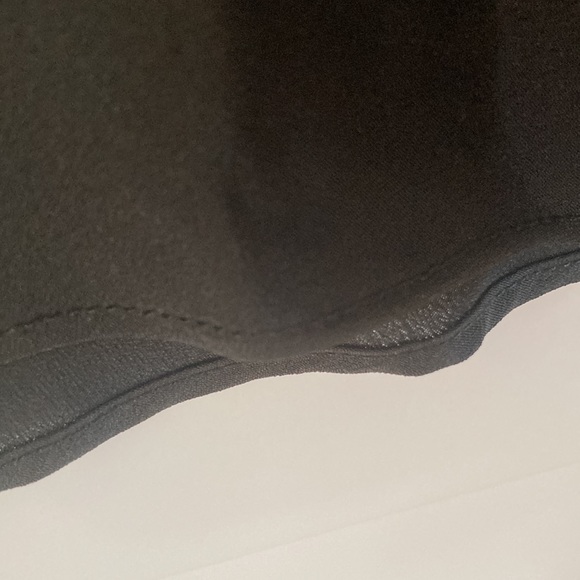 Crosby A-Line Semi-Sheer Slip Skirt Black with White Side Zip Waist Size L - Picture 3 of 7